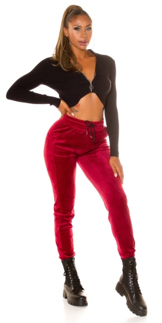Musthave Loungewear Joggers made of plush Bordeaux